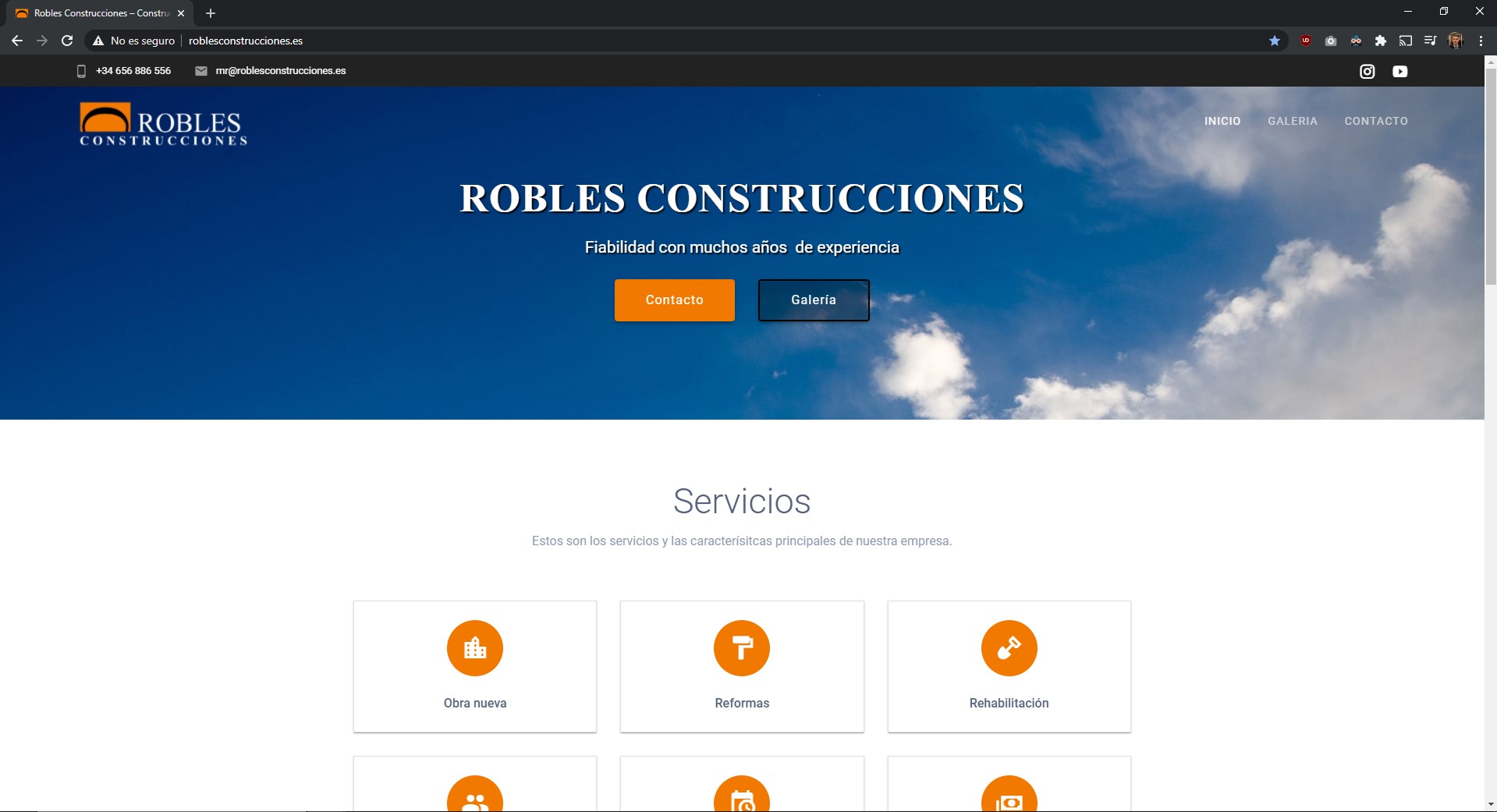 Robles Construcciones website